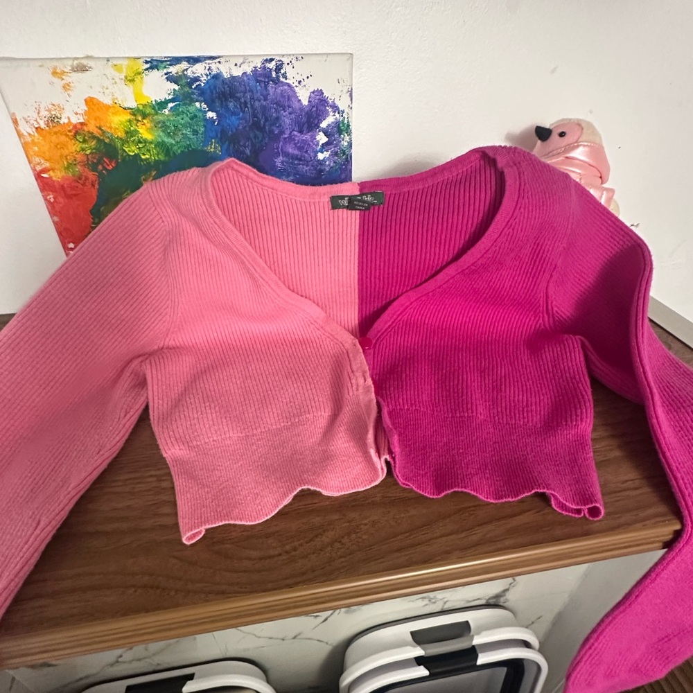 Wild Fable Pink and Magenta Knit Cardigan